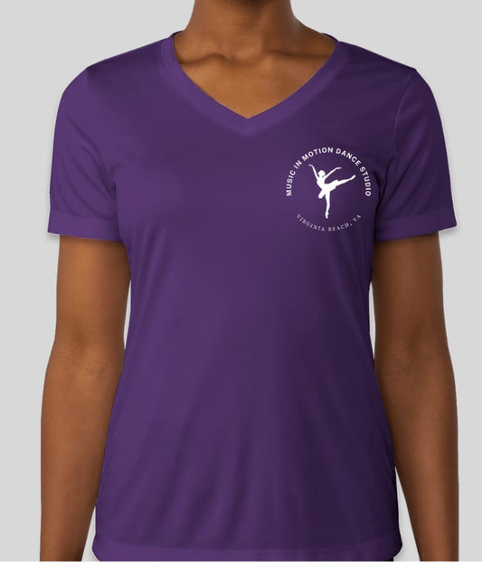 V-Neck ACTIVE Logo T-Shirt in Black or Purple